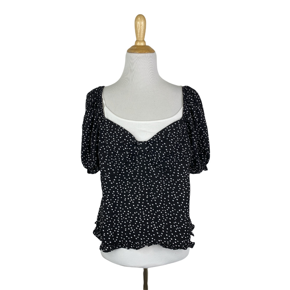 Ash & Violet Polka Dot Knot Top XL NWT